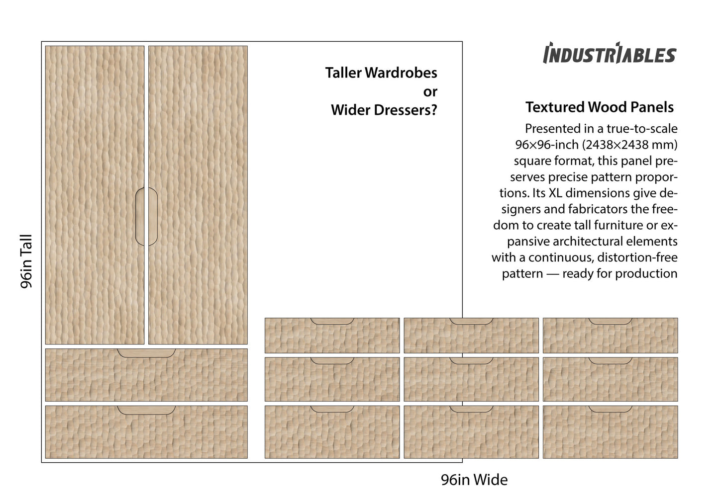 Naguri Wood Texture Panel – Alternating Continuous Pattern 01 (CNC-Ready, 3D Relief)